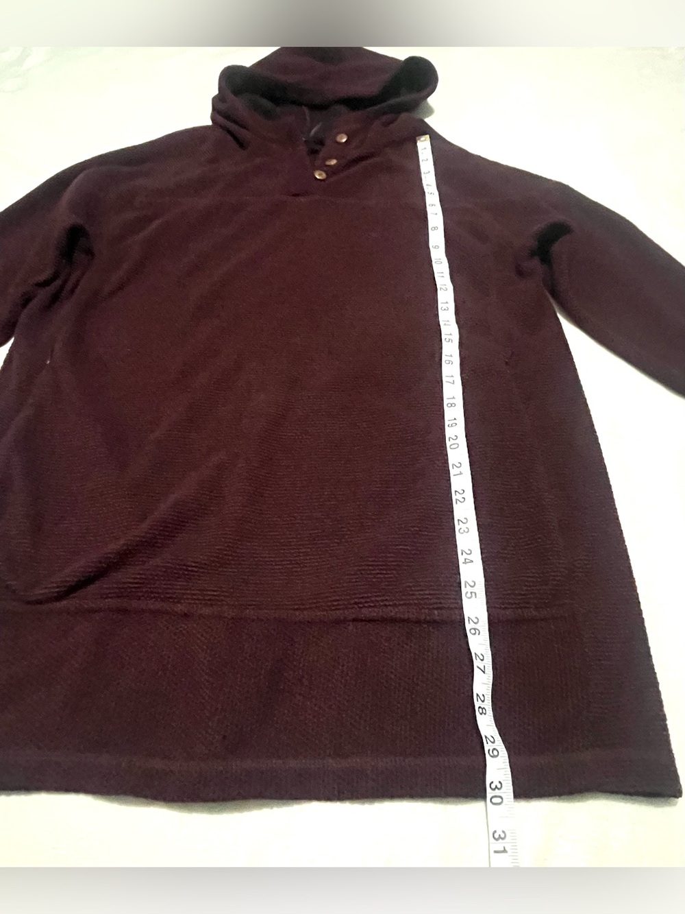 44 Degree North Women’s Hooded Button Pullover Long Sleeve Sweatshirt - Burgundy - Picture 8 of 16